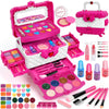 Aureyung Kids Makeup Kit for Girl, Toys for Girls Ages 3 4 5 6 7 8 9 10, 54PCS Washable Real Makeup Set, Kids Make Up, Play Make