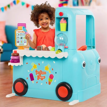 B. toys- Ice Cream Shoppe- Pretend Play Ice Cream Toys, Tablet & Accessories - Interactive Food Truck for Toddlers, Kids - Educa