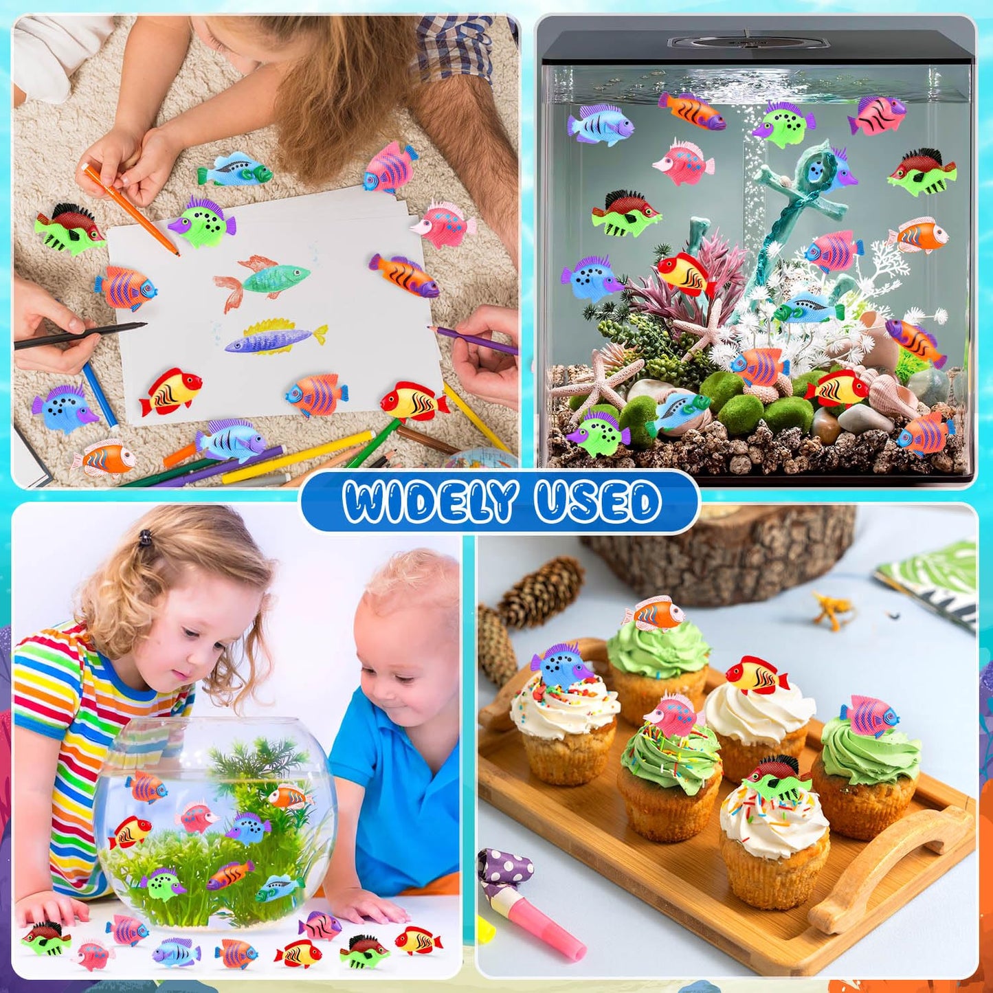 Lhsyfbz 72Pcs Plastic Fish Toys, Tropical Fish, Mini Plastic Fish, Toy Fish Set For Children'S Party Supplies And Decoration