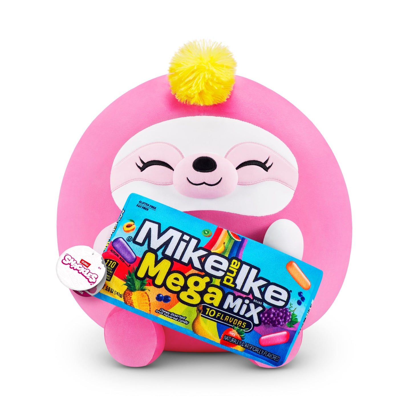 Snackles (Mikeandike) Sloth Super Sized 14 Inch Plush By Zuru, Ultra Soft Plush, Collectible Plush With Real Licensed Brands, Stuffed Animal