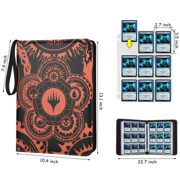MTGPRO Trading Card Binder 9-Pocket Binder for Trading Cards Holds 720 Cards enhanced Collector Card Album for Standard Cards Card Collection Folder for MTG TCG Yugioh Game Cards (A-orange)