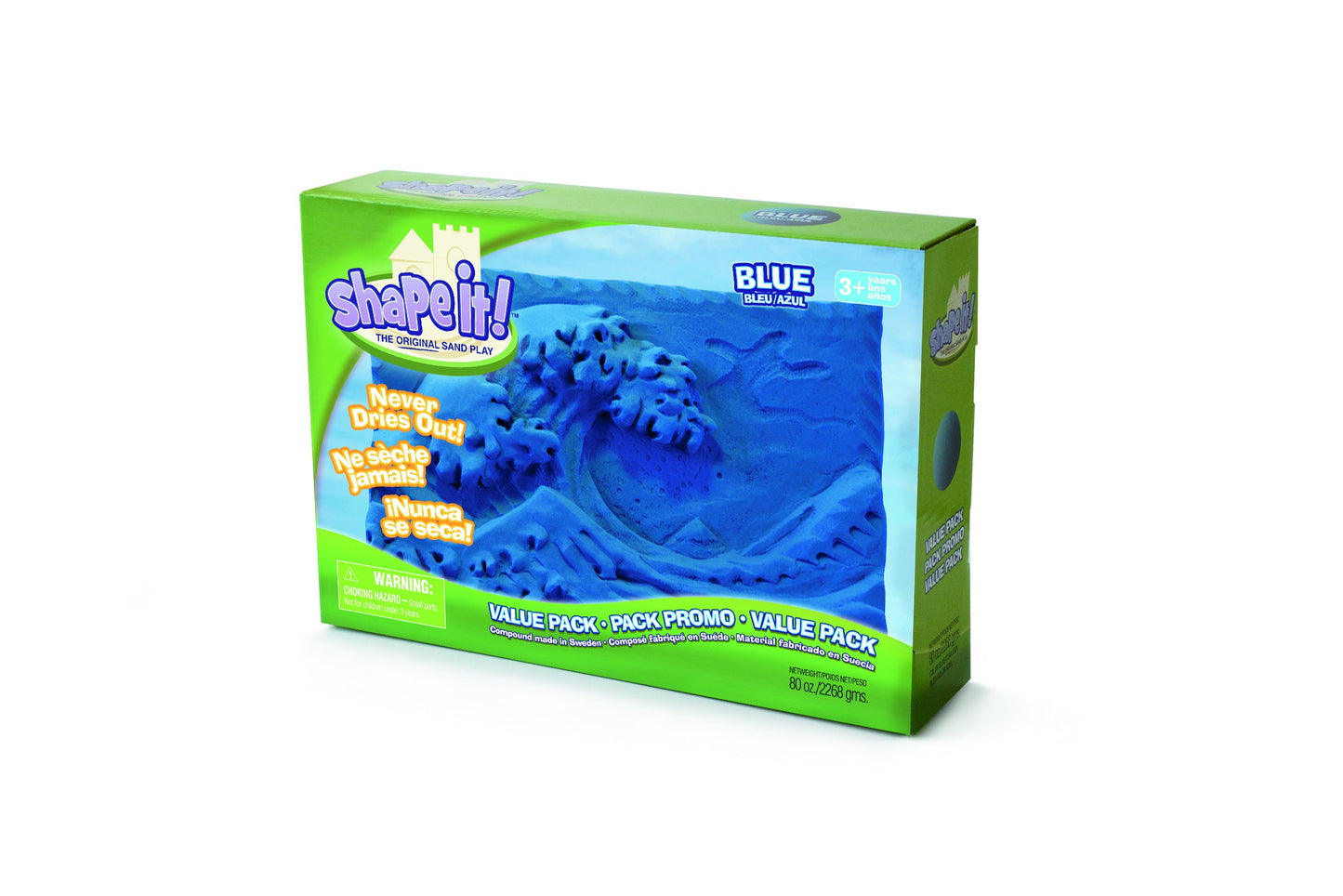 Relevant Play Constructive Playthings DEL-4 Blue Shape It! Sand 5 lb. Box 10.9'' L. x 2.4'' W. x 7.5'' H.