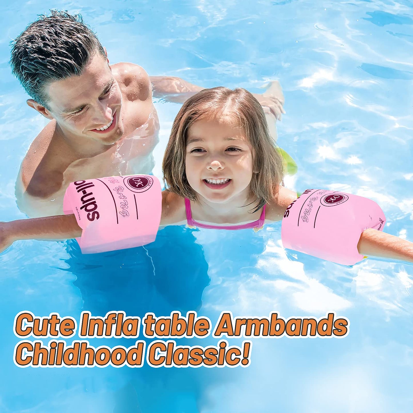 Arm Floaties For Kids,4 Pack Swim Trainer Floaties And Kid'S Swimming Goggles With Anti-Fog And Anti-Uv,Pvc Arm Floaties Inflata