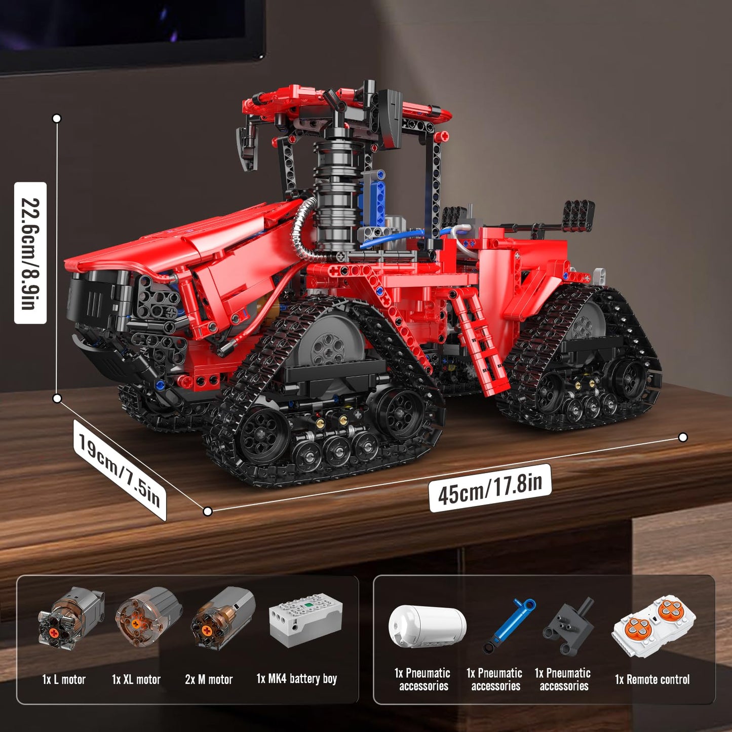 Mould King Crawler Tractor Building Toys, 1698 Pieces 4X4 Tracked Tractor Building Sets For Adults/Kids Age 8+, Construction Vehicle Model Blocks Kit Creative