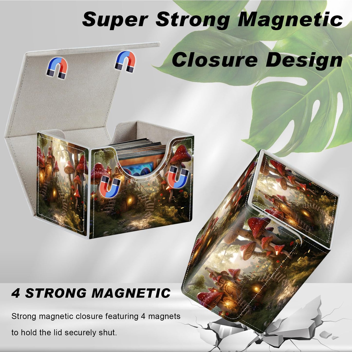 DEGDFSGR Card Game Storage Box for TCG MTG Deck Box Organizer Trading Card Case Commander Deck Box Magnetic Closure Creative Pat