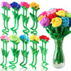 Zjoey 36 Pcs Plush Tulips Flower Stuffed Rose Flower Bendable Stems Plush Bouquet Toy Soft Rose Flower 12.6 Inch For Graduation