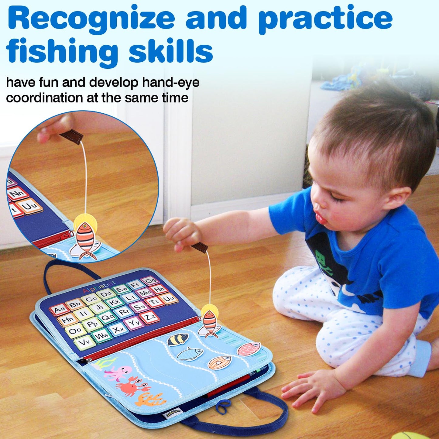 Jhkim Busy Board Montessori Baby Toys For 1 2 3 4 Year Old Boys Girls Gifts, Sensory Toy For Toddlers 1-3, Educational Activities Travel Toy For Airplane Car, Busy Book For Learning Fine Motor Skills