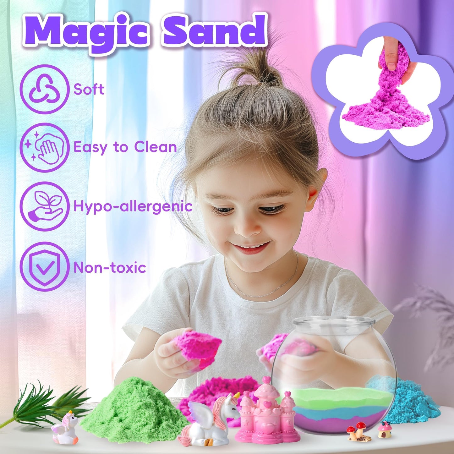 Vigorfun Unicorn Terrarium Kit For Kids - Creative Led Night Light Gifts For Girls Birthday Age 3+, Diy Arts & Crafts Light Up K
