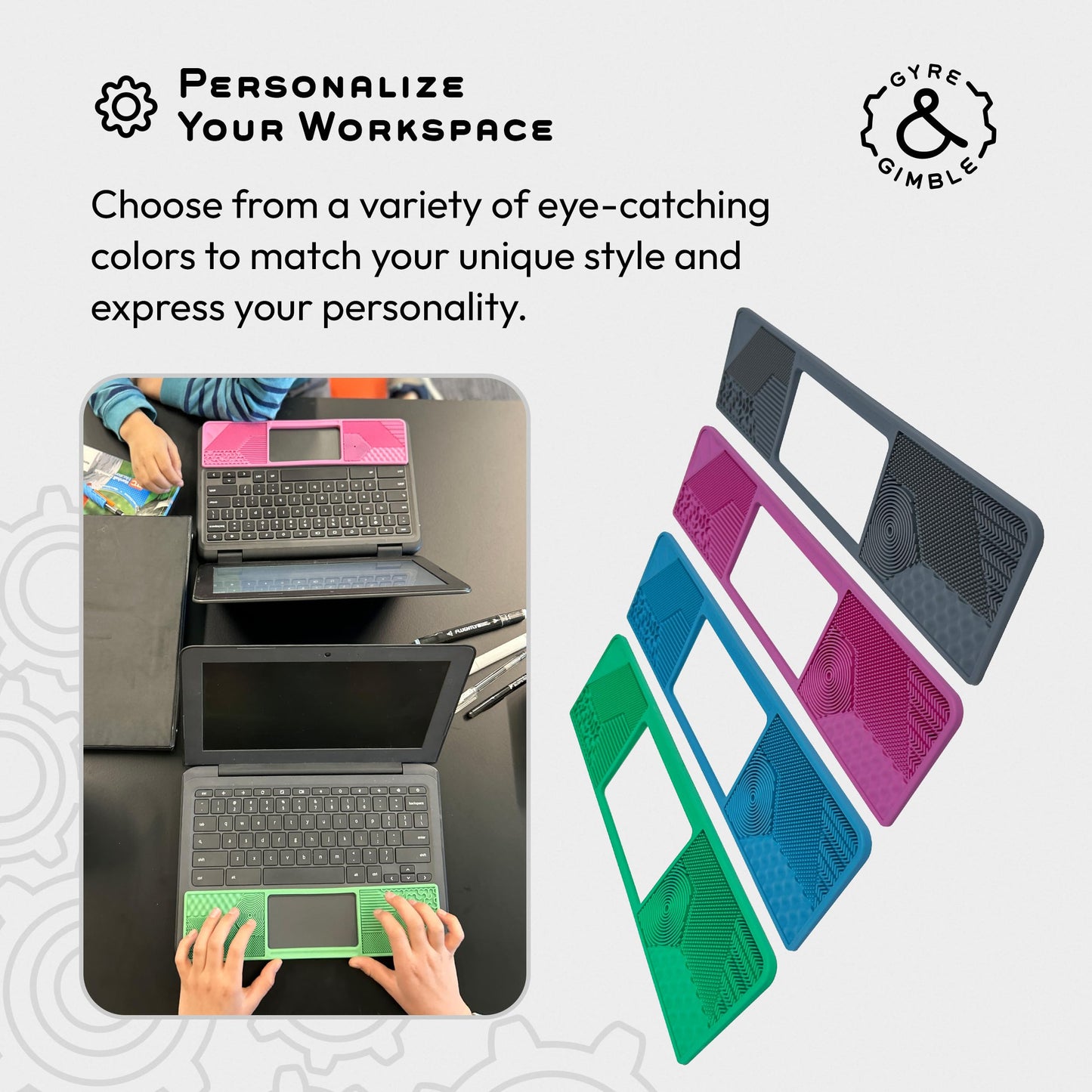 Student Chromebook? Gidget: Silicone Sensory Mat/Palm Rest Compatible With Most Student Chromebook? Models - Textured Fidget Pad