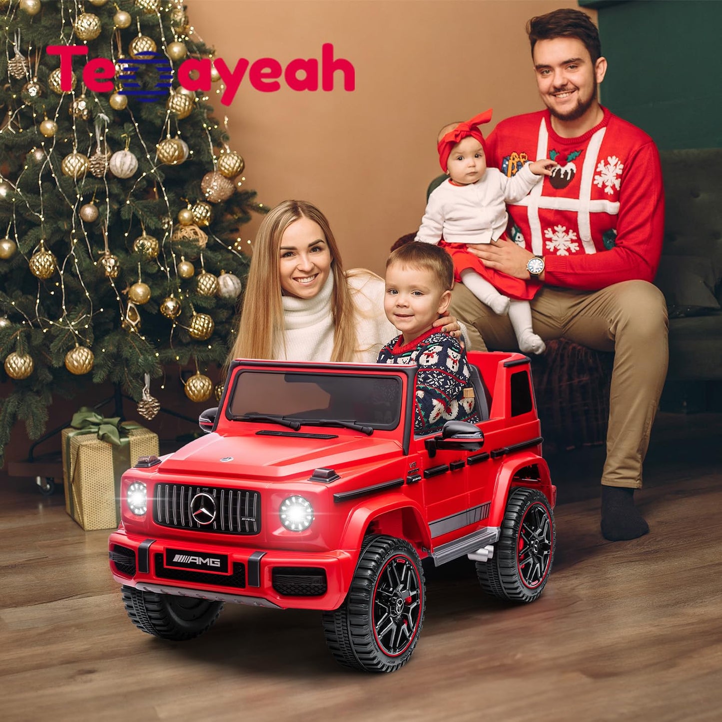 TEOAYEAH 12V 7Ah Licensed Ride on Car for Kids Ages 3-6, Electric Car Ride on Toys w/Parent Remote, Wireless Music, Suspension S