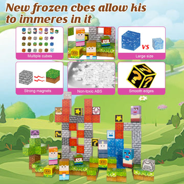 Itefdtutne Magnetic Blocks - 110Pcs Magnets Building Blocks World Set For Kids Ages 3-5 5-7 8-12, Magnetic Tiles Magnetic Block