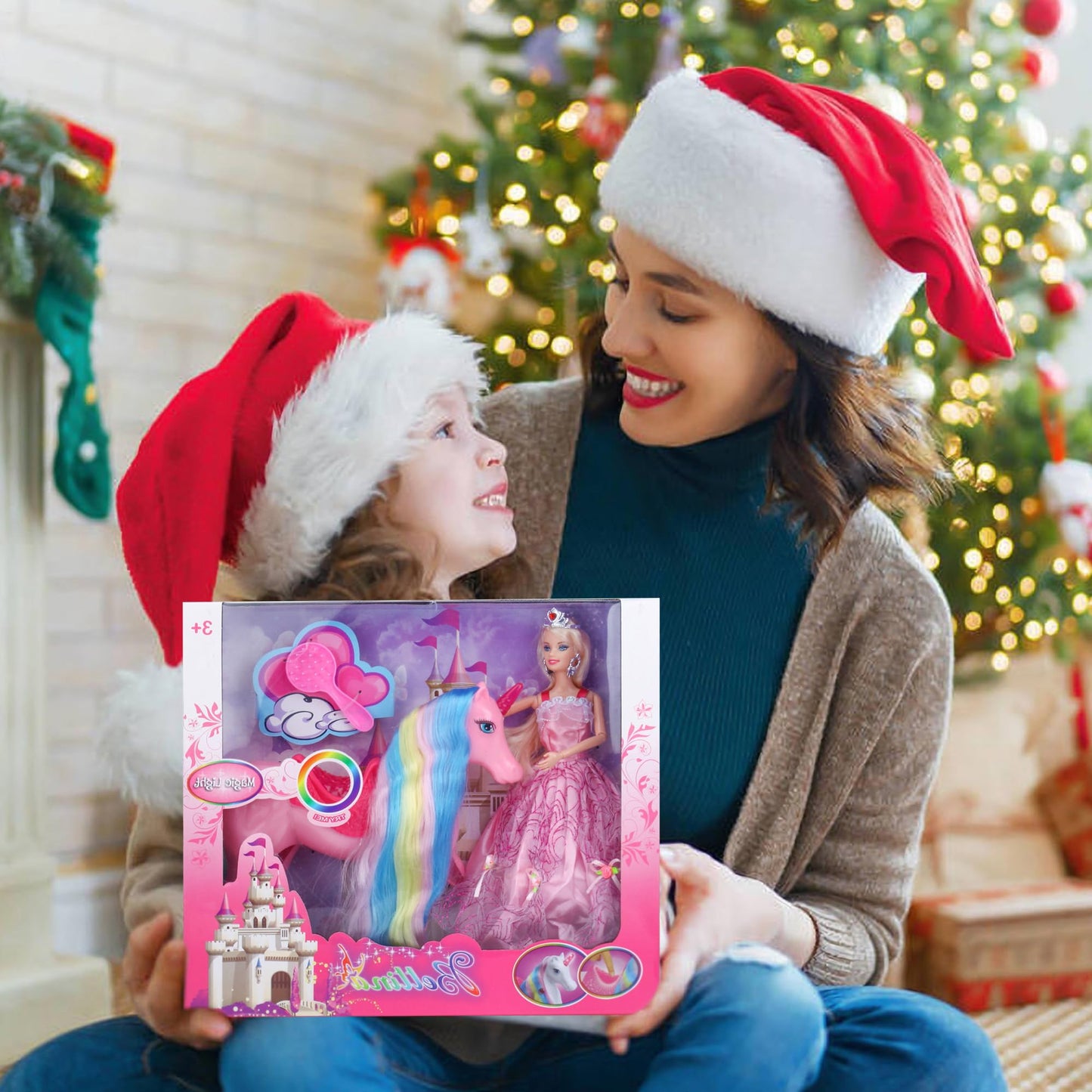 Bettina Unicorn Princess Dolls Set, Magical Light Unicorn Toys For Girls, Horse Toys With Rainbow Mane And Tail, Princess Toys,