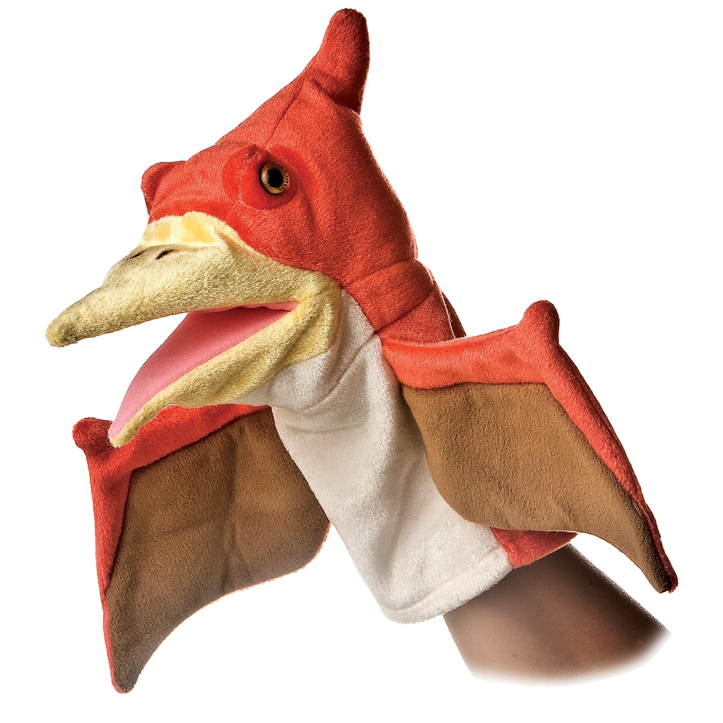 Aurora® Interactive Hand Puppet Pteranodon Stuffed Animal - Storytelling Adventures - Playful Learning - Orange 10 Inches