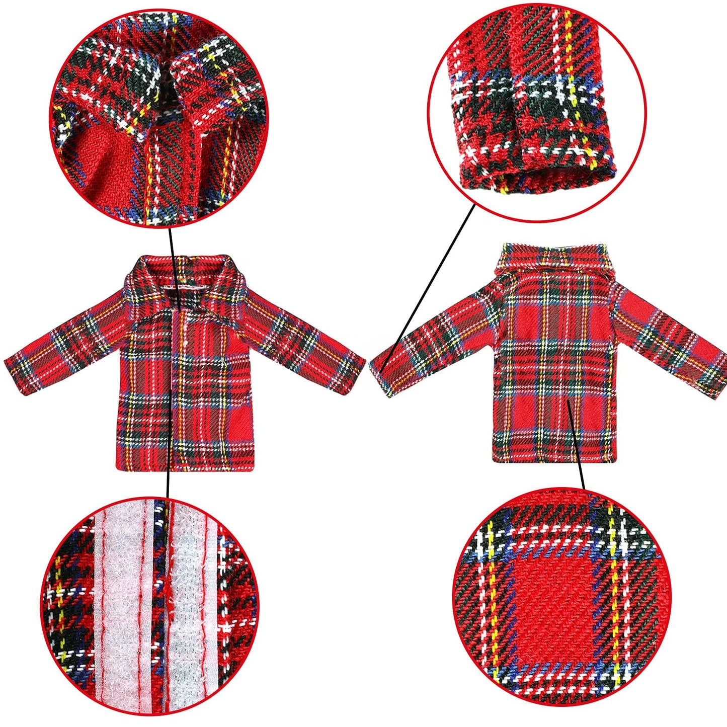 3 Pcs Christmas Couture Clothing Set Elf Doll Accessories Clothes Set Including Long Sleeved Shirt, Elf Glasses, Red And White Striped Scarf