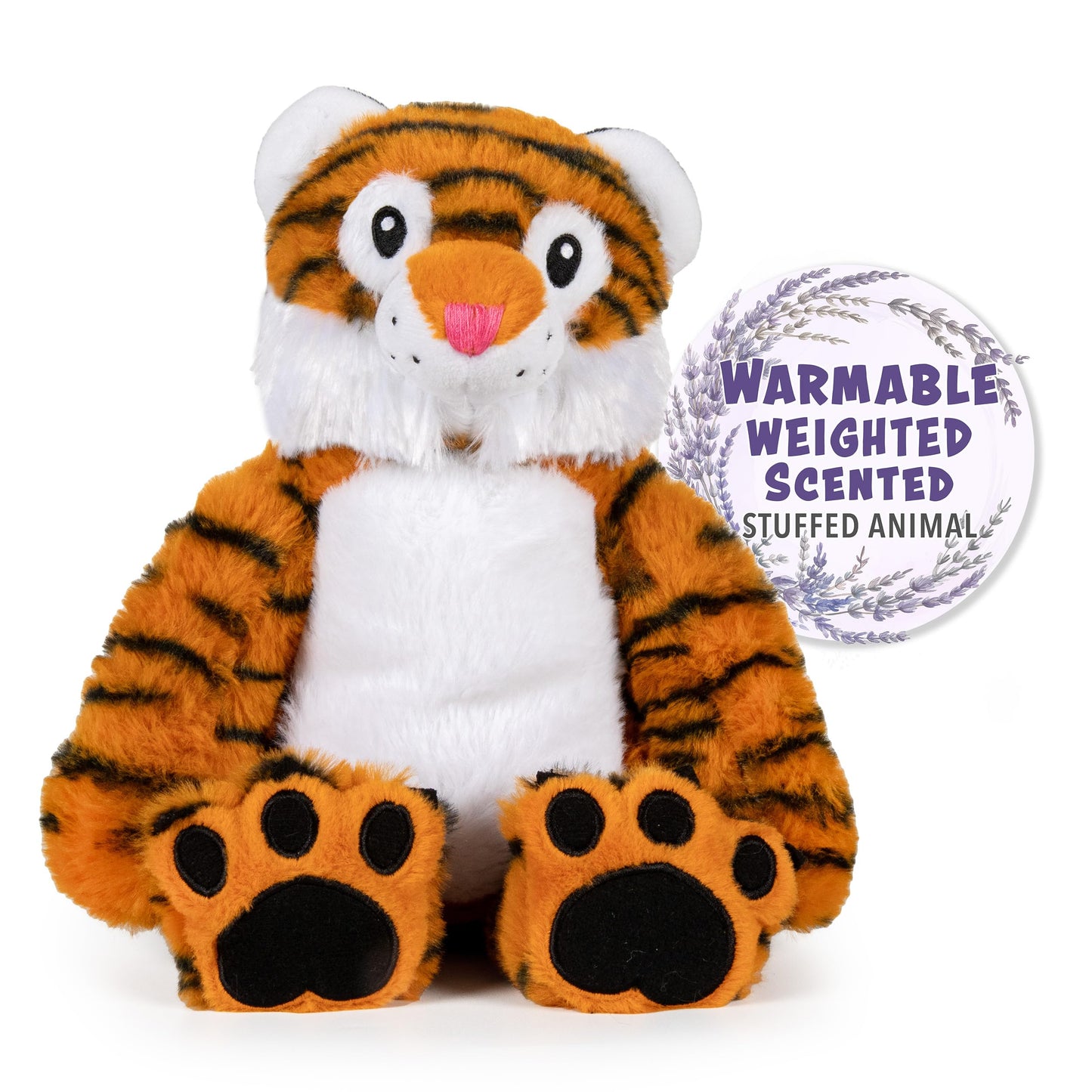 1I4 Group Warm Pals - Tiger - Cozy Lavender Scented Plush Toys - Stuffed Animal - Coolable Bedtime Comfort Plushie