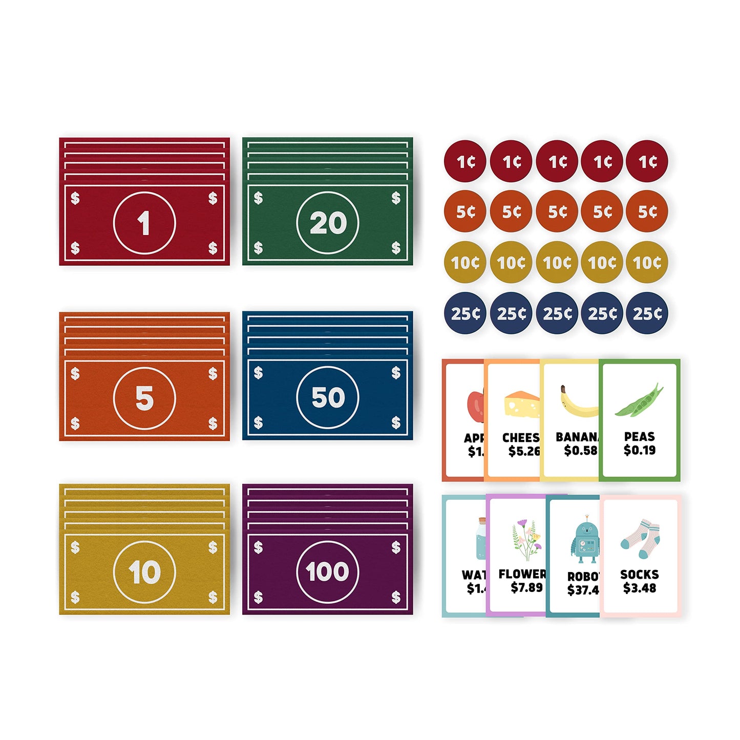Good Ground Pretend Play Kids Felt Money Educational Montessori Toy Dollars Bills Coins Wallet Childrens Counting Set Toddlers S