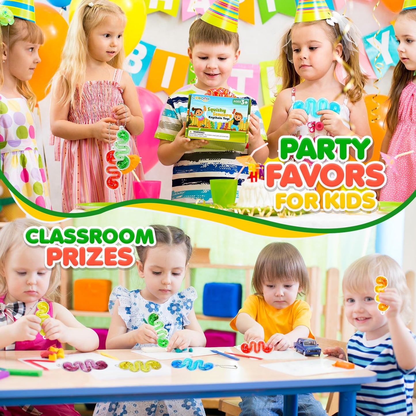 Lesong Sensory Squishy Toys Kids Toddlers - Fidget Toys Sensory Tubes Calming Down Tools Filled With Goo, Glitter, Small Fidget