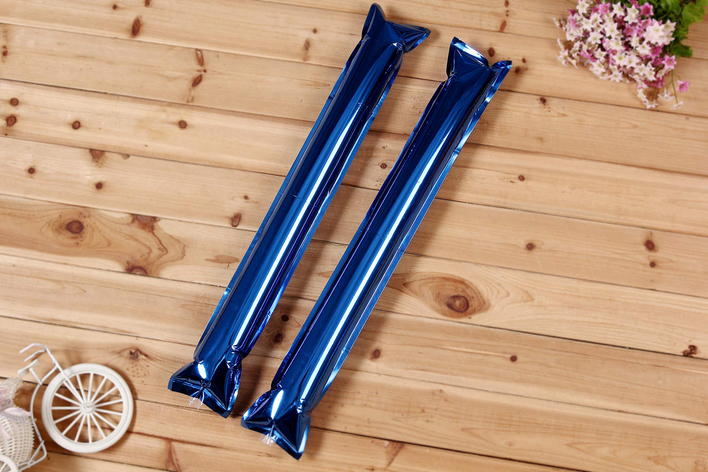 Hooshing 40Pcs Bam Bam Thunder Sticks Royal Blue Cheerleading Plastic Clap Hands Outfit Inflatable Noisemakers For Cheering Bask