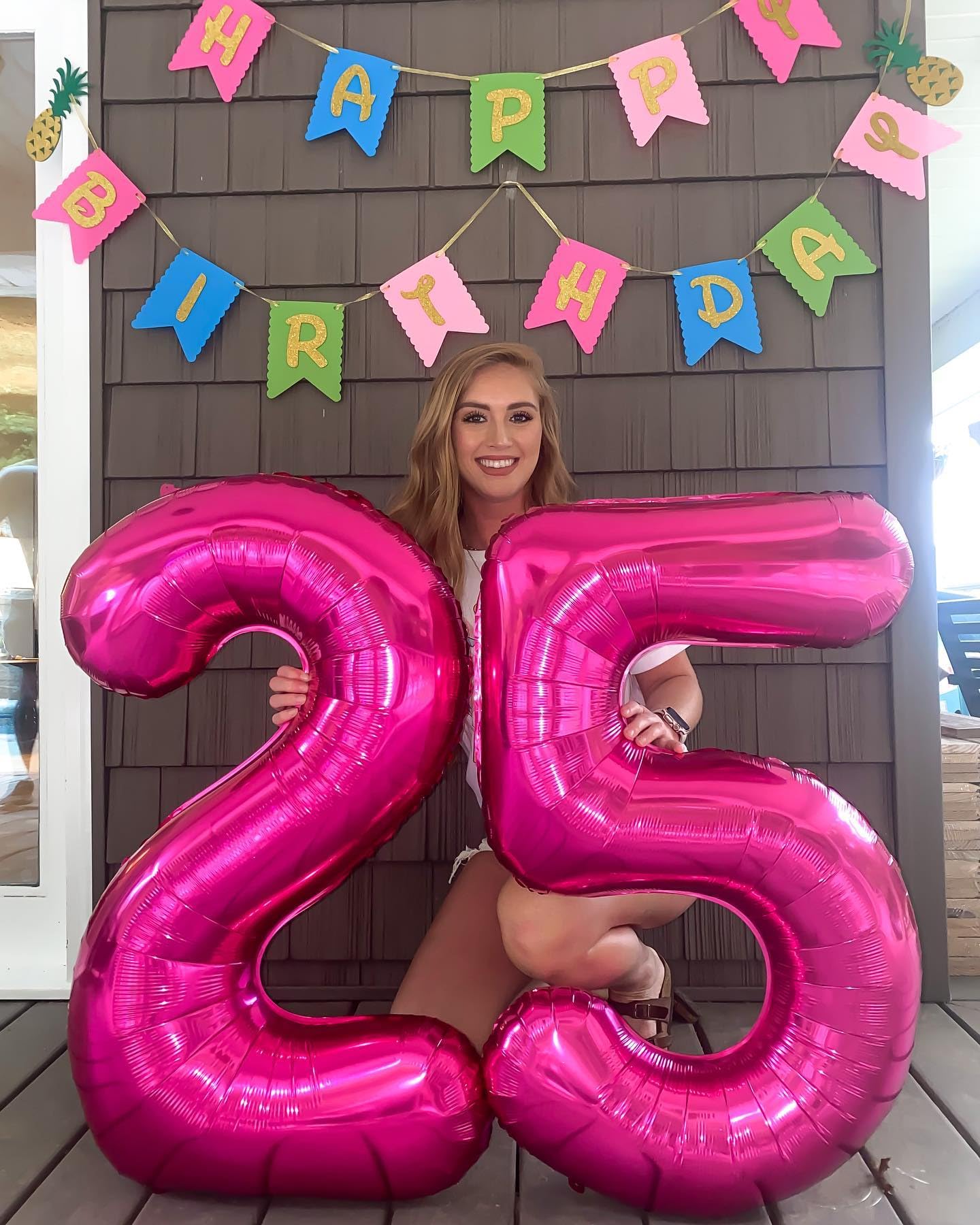 25 Balloon Number, Hot Pink Number 25Th Birthday Balloons 40 Inch, 25 Or 52 Years Old Hot Pink Birthday Decorations For Men Wome