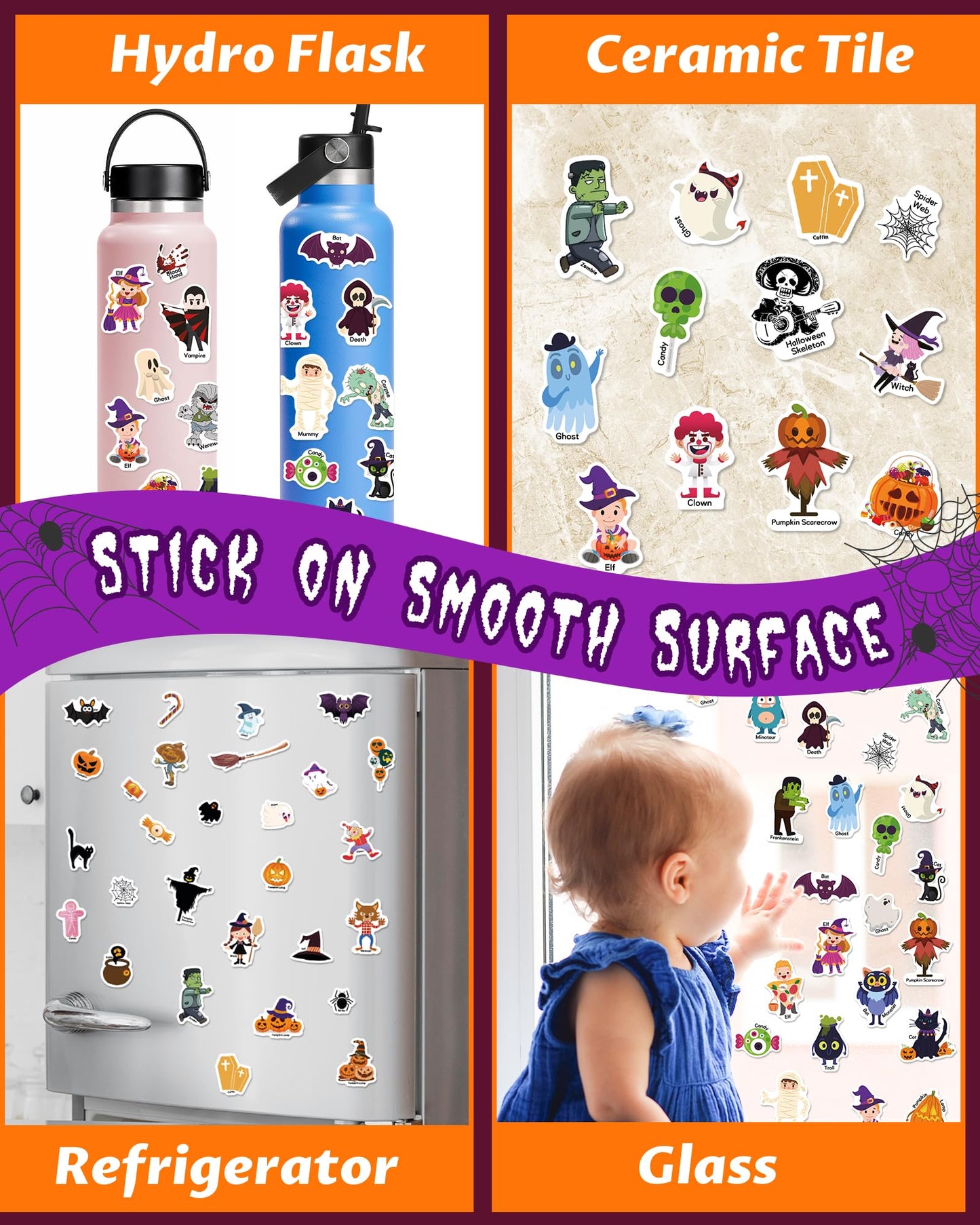 Walenced Halloween Reusable Sticker Book For Toddlers 2-4 Years, 2 Sets Halloween Stickers For Kids, Toddler Sticker Book Ages 1