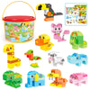 Animals Building Blocks Set, 122 Pieces Animal Building Toy Kit With Storage Box For Kids Ages 3 4 5 6 Years, Creative Stem Educ