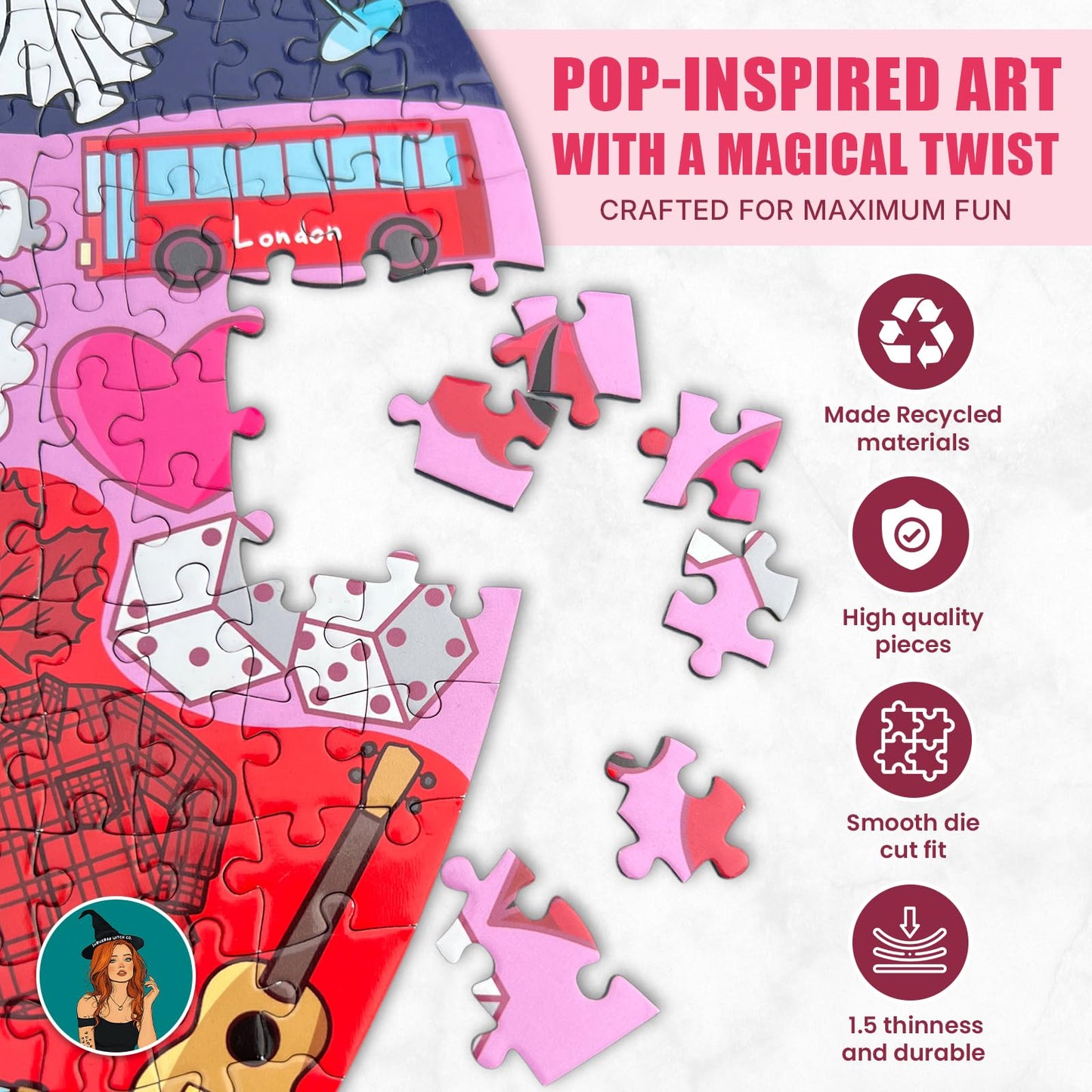 ERAS Puzzle Heart Shaped Jigsaw Puzzles - Puzzles for mature-themeds Gift for Couples Friends & Puzzle Lovers - enhanced Quality Pieces (500 Pieces)