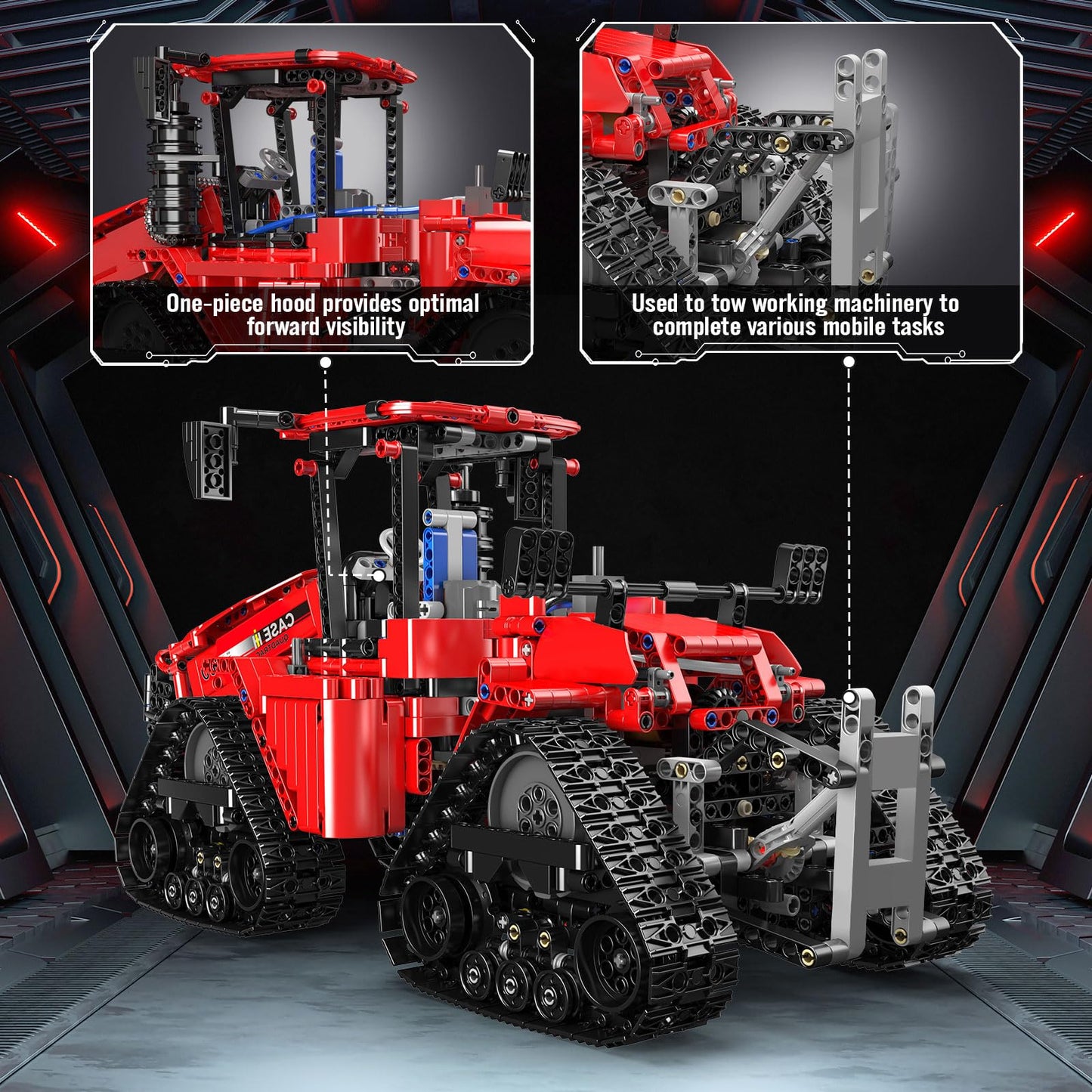 Mould King Crawler Tractor Building Toys, 1698 Pieces 4X4 Tracked Tractor Building Sets For Adults/Kids Age 8+, Construction Vehicle Model Blocks Kit Creative