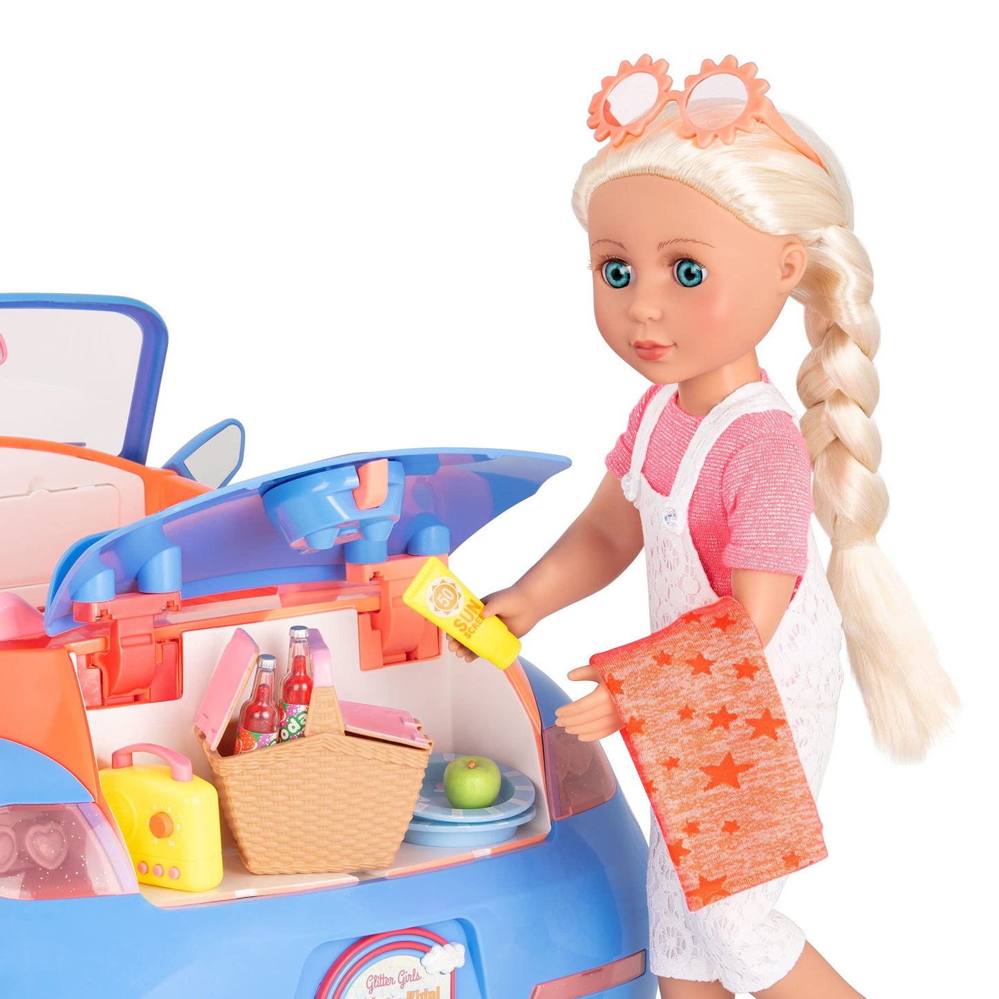 Glitter Girls - GG Picnic Set - Picnic Basket, Retro Radio, & Play Food Items - 14-inch Doll Accessories for Kids Ages 3 and Up
