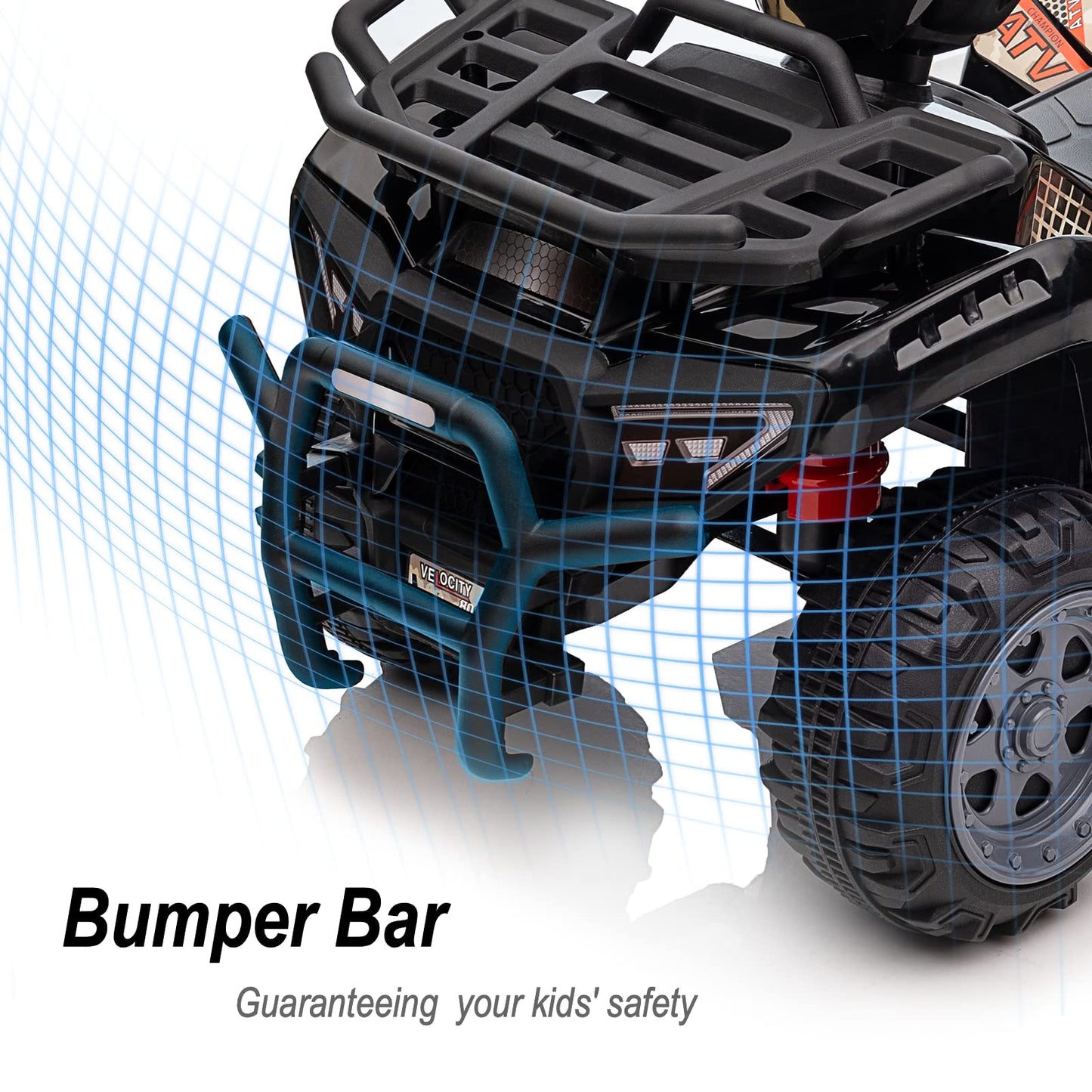 Hikiddo Kids Atv 4 Wheeler, 6V Ride-On Toy For Toddlers 1-3 Boys & Girls With Music, Forward & Reverse - Black