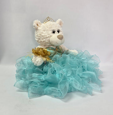 KINNEX COLLECTIONS SINCE 1997 20 Quince Anos Quinceanera Last Doll Teddy Bear with Dress (Centerpiece) ~ ARC16831-23R (Aqua)