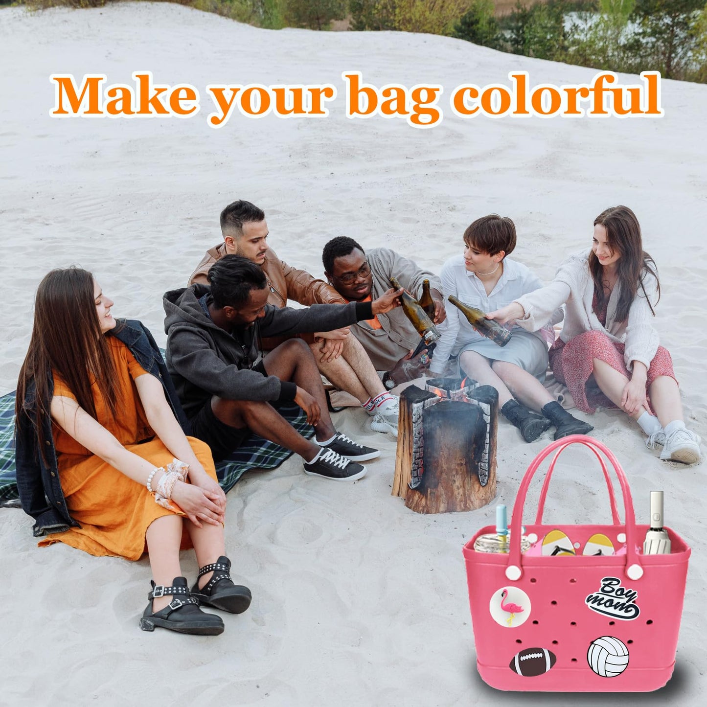 Lckaey Rubber Beach Bag Accessories-PVC Rubber decoration-for EVA Purse Bogg Inserts Y064Figure 50