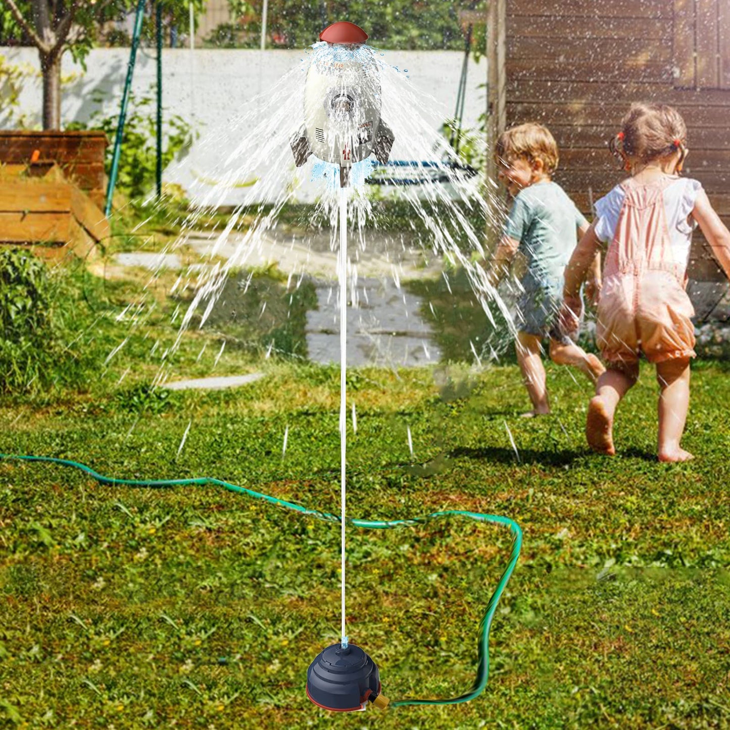 Flexyony Rocket Sprinklers Toys Water Splash Rocket Outdoor Water Play For Kids Rocket Sprinklers Toy Water Blaster Rockets Summ