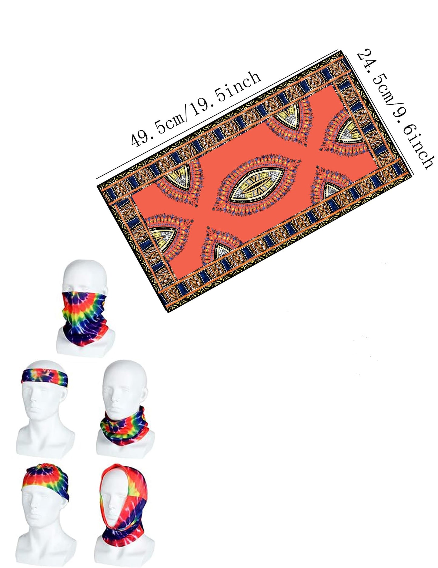 Inrajoper Boys Hippie Costume Kids Colorful African Dashiki T-Shirt Festival Boho 60'S 70'S Bohemian Outfits Orange 9-10 Years