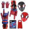 Capexia Superhero Web-Slinging Toy Set - 2 Web Shooters, 2 Masks, Gloves & Cape, Red/Blue/Black, Ages 3+, Indoor/Outdoor Role-