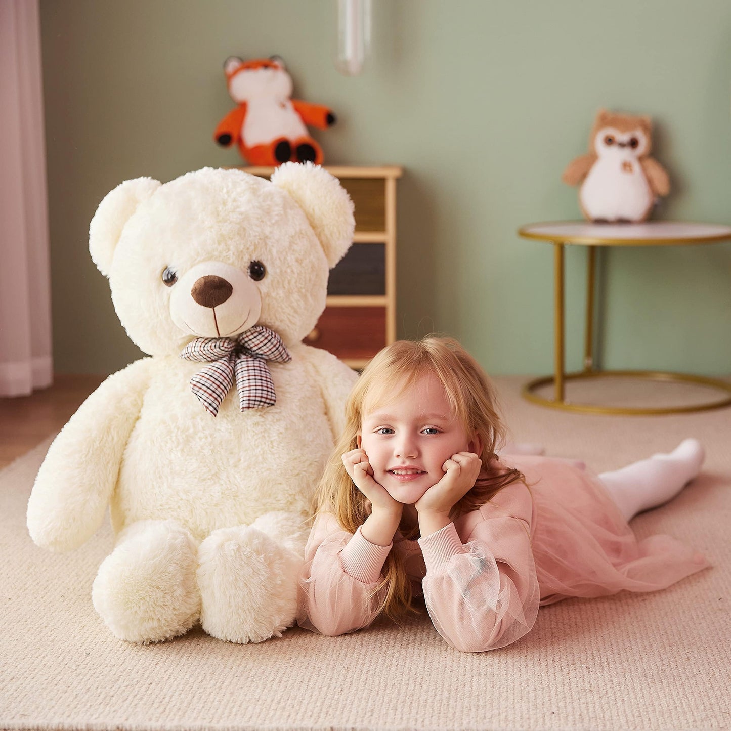 Ikasa Giant Teddy Bear Plush Toy Stuffed Animals (White, 30 Inches)