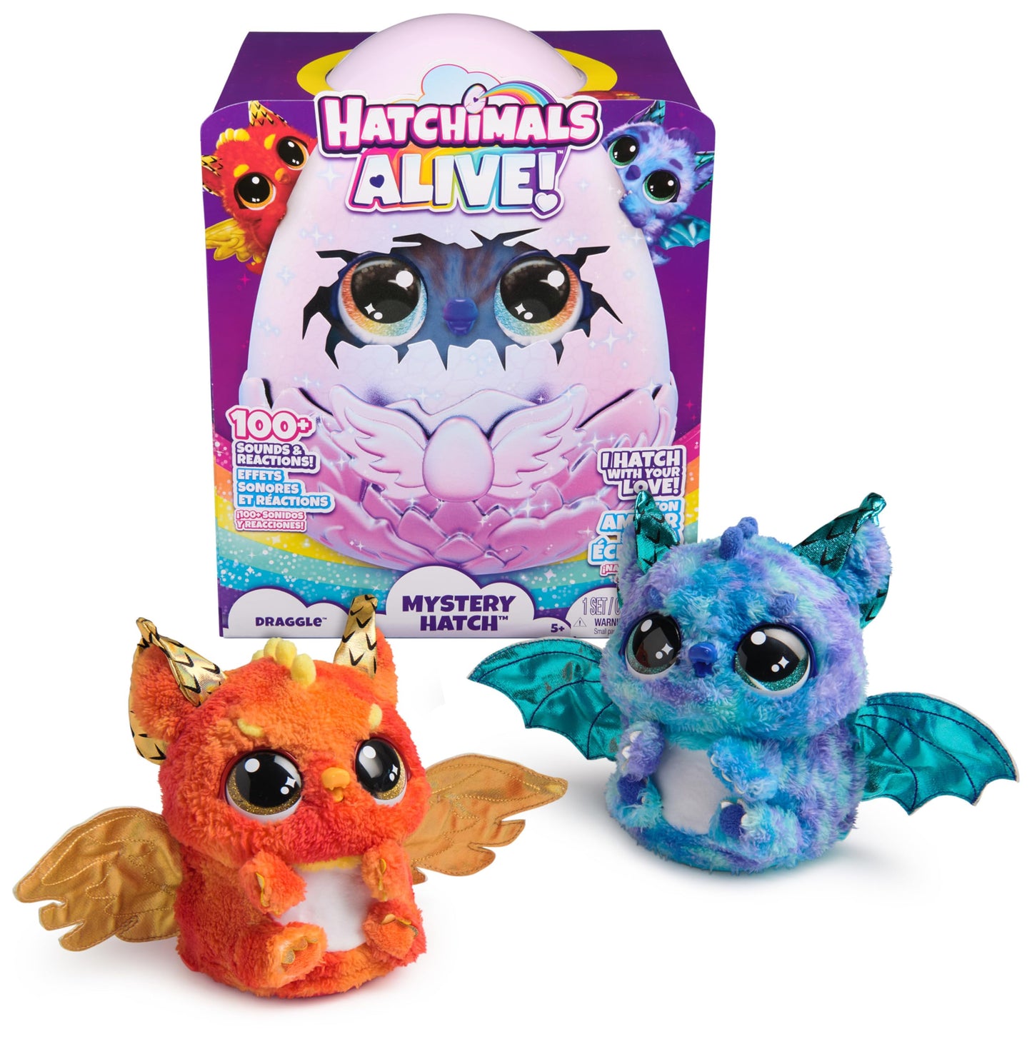 Hatchimals Alive, Mystery Hatch Draggle, Surprise Interactive Toy & Egg With Mist, Lights & Sounds (Styles May Vary), Kids Toys For Girls & Boys