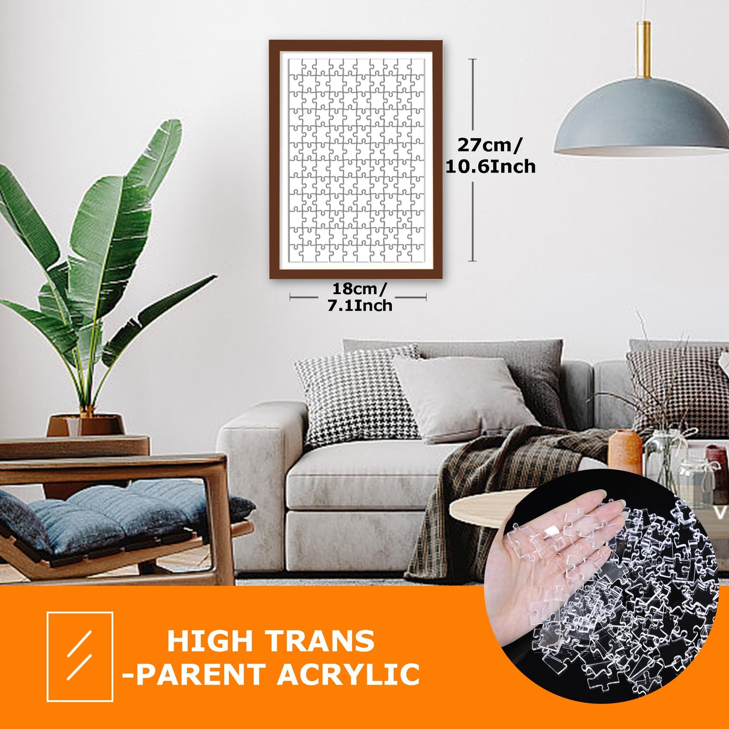 Jigsaw Puzzles For Adults 120 Pieces, Clear Hard Acrylic Impossible Puzzles For Adults Family Game Nights, Challenging Puzzle Pieces Fit Together Perfectly, Finished Size 10.6” X 7.1”