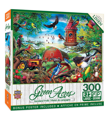 MasterPieces - 300 Piece Jigsaw Puzzle, Large EZ Grip Shapes, Quilt Country, Fun for Adults, Seniors, Family, Kids, Matte Finish