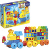 MEGA BLOKS Fisher-Price ABC Blocks Building Toy, ABC Musical Train with 50 Pieces, Music and Sounds for Toddlers, Gift Ideas for