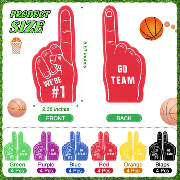 Aoriher 120 Pcs Basketball Sports Party Favors Set Serve 24, Basketball Goodie Bulk Foam Finger Mini Stress Ball Slap Bracelet C