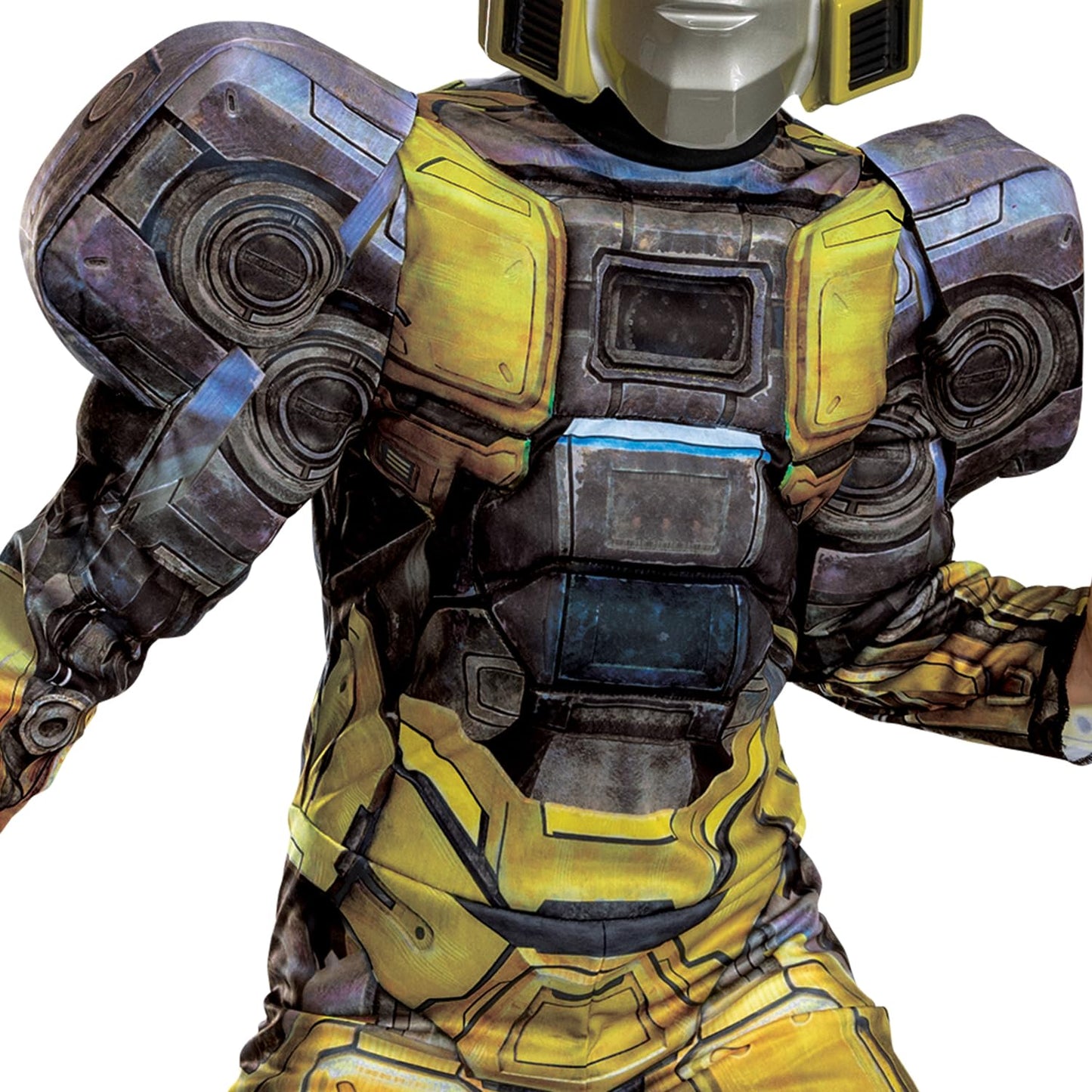 Disguise B127 Transformers One Costume, Official Transformers Animated Movie Bumblebee Muscle Costume For Kids, Child Size (4-6)