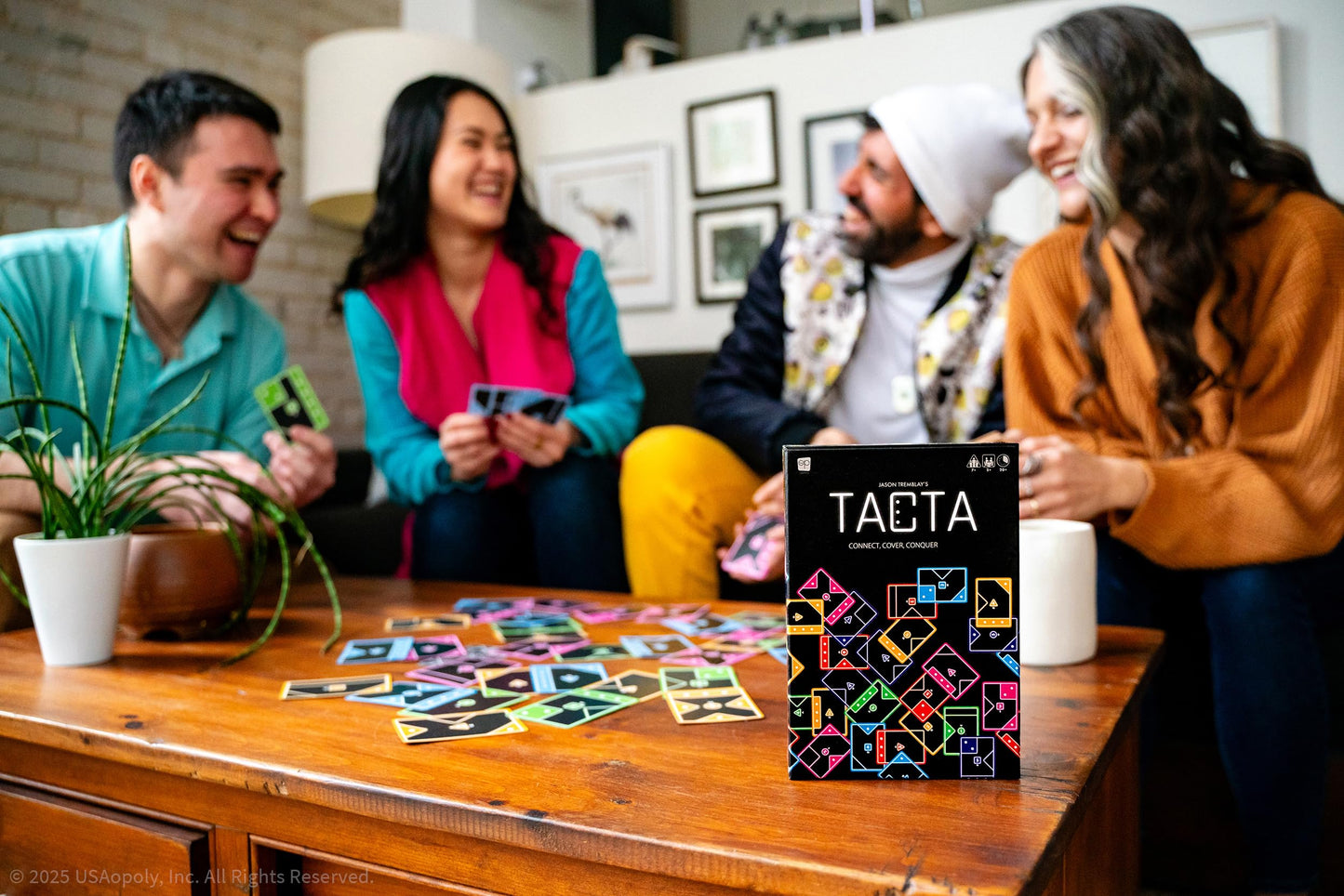 USAOPOLY TACTA Card Game, Fast-Paced Strategic Shape Matching Party Game for All Ages, Connect, Cover & Conquer to Win - Unique