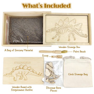 Dinosaur Excavation Archaeology Dig Kit For Kids, Fossil Explore Sensory Bin Toys, Dino Skeletons Bones Puzzle Game, Archaeology Science Stem Toys For Boys And Girls (Stegosaurus)