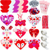 436 Pieces Valentines Day Felt Heart Craft Kit Assorted DIY Heart Ornaments Decorations with Pom-poms Cleaners Googly Eyes Gem