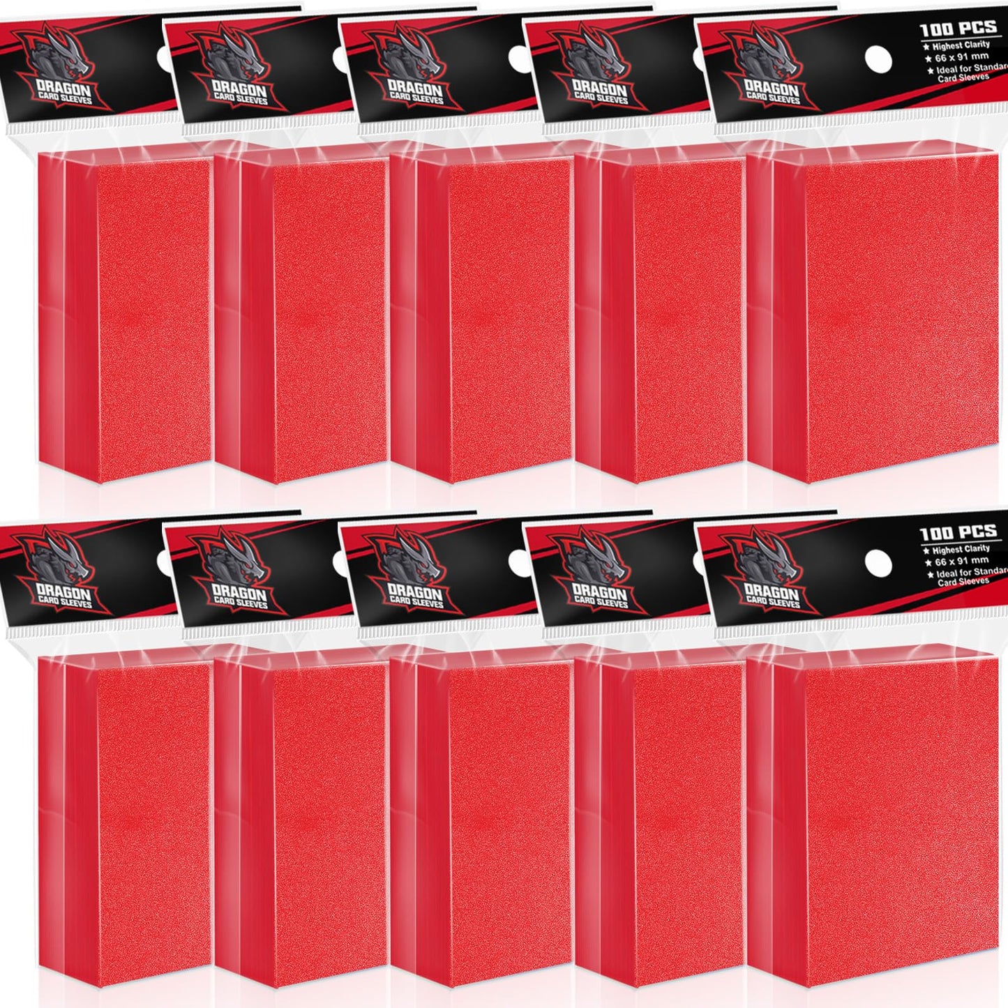 Vkshop 1000Ps Red Trading Card Sleeves Protector For Mtg Card Sleeves,Soft Penny Plastic Card Holders Fit For Baseball Cards Spo