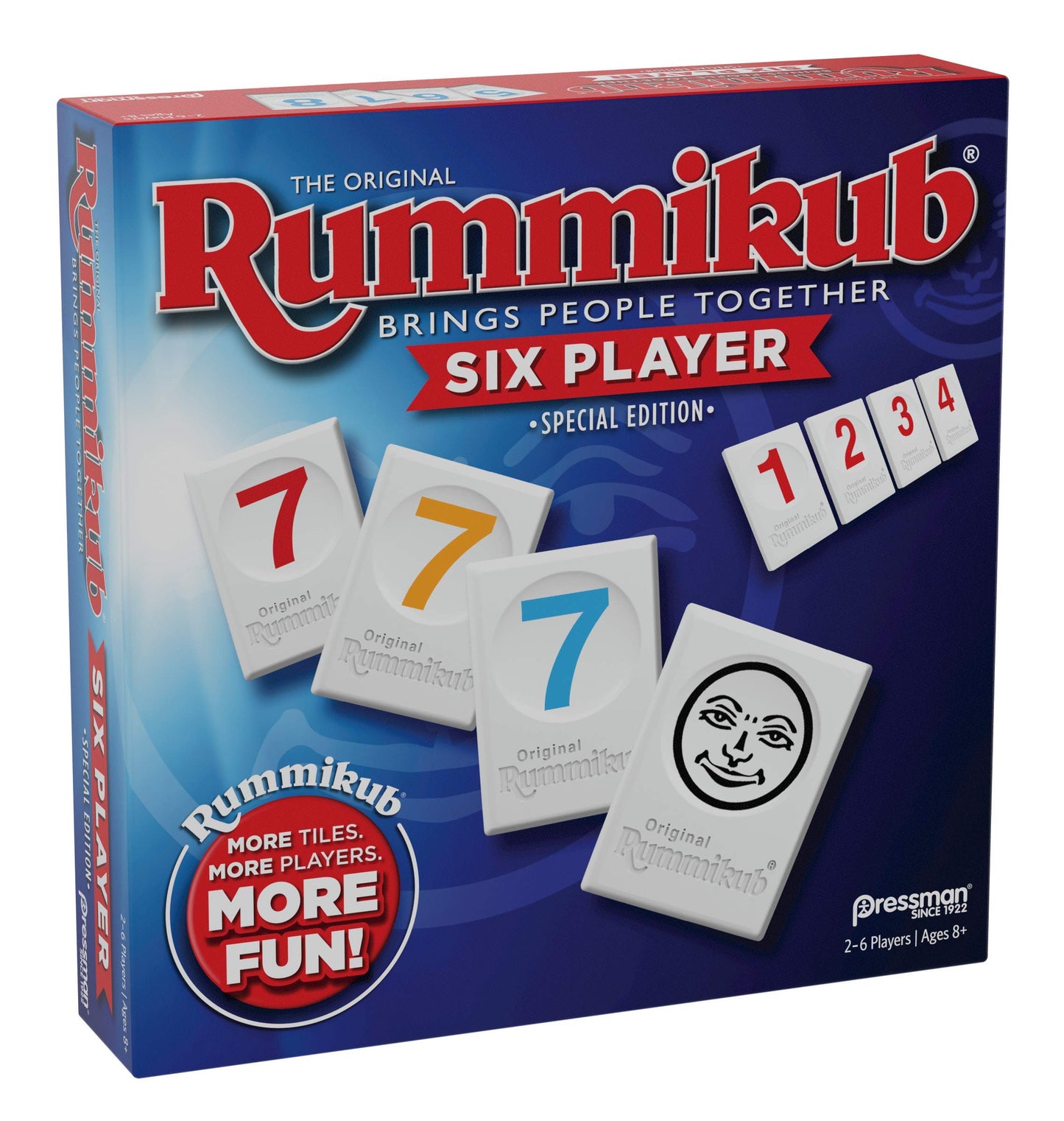 Rummikub Six Player Edition - The Classic Rummy Tile Game - More Tiles And More Players For More Fun! By Pressman , Blue