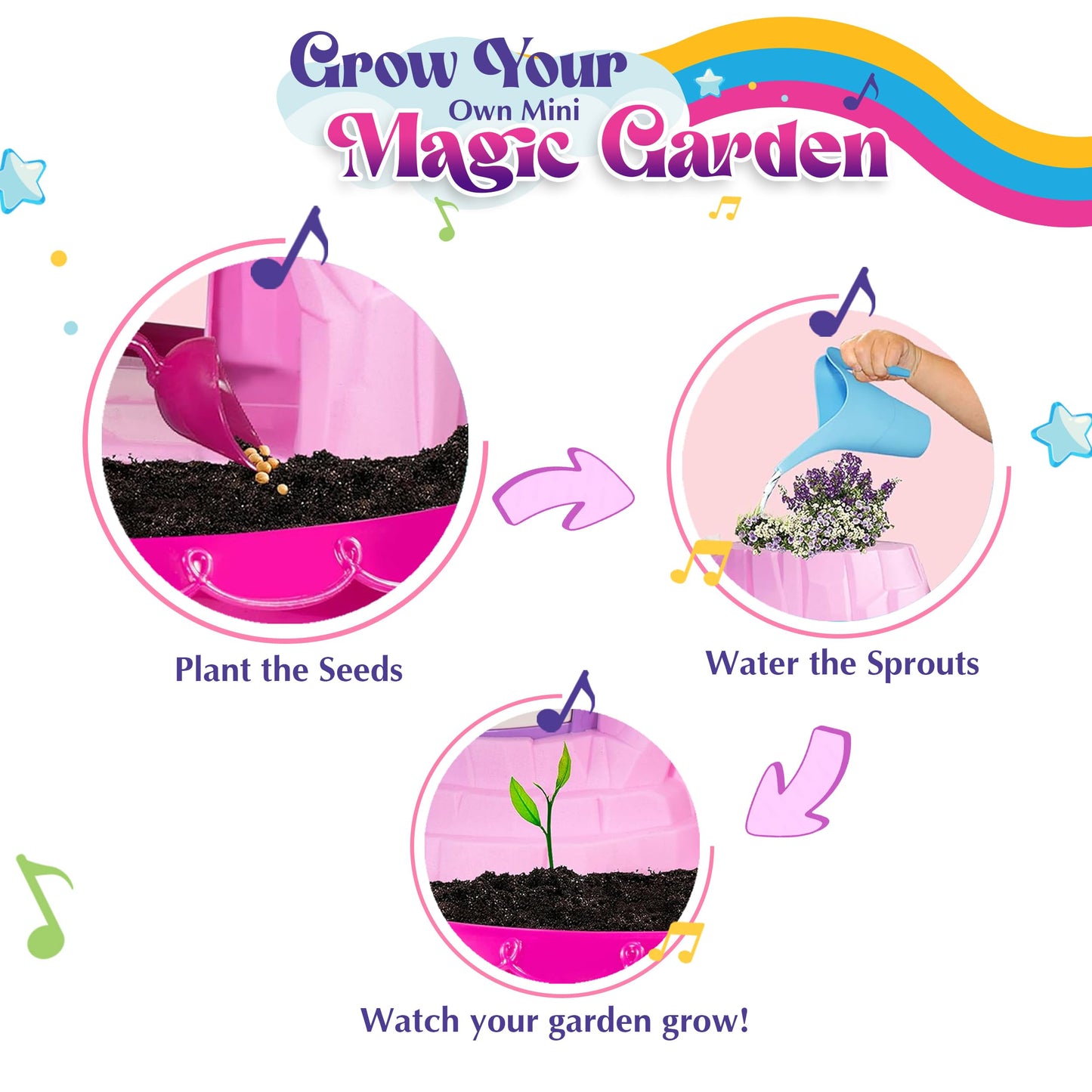 Greenbo Kids Fairy Garden Kit | Indoor & Outdoor Fairy Toy Gardening Set With House, Mist, Music, Light & Tools | Fairy Garden Kit For Kids To Grow, Play, And Learn | For Girls & Boys Of Ages 3 And Up