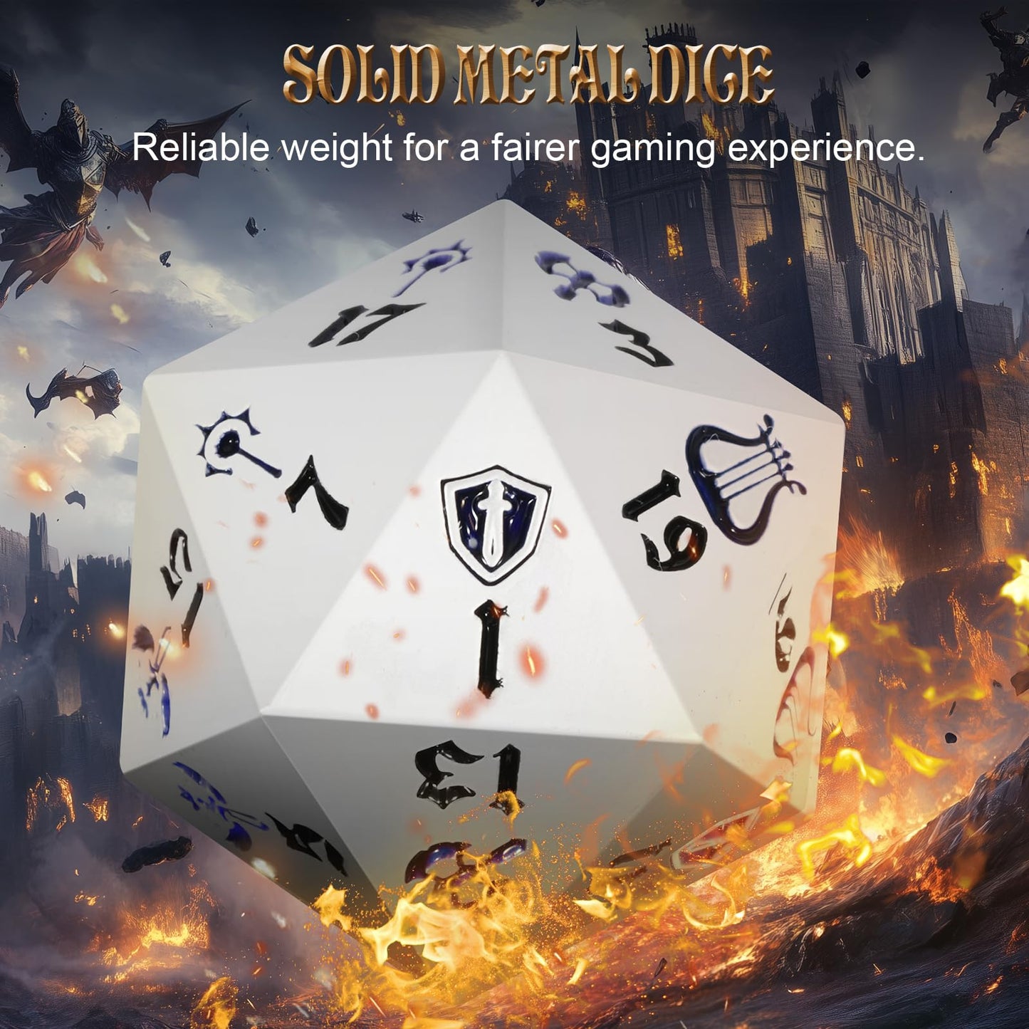 DND Dice Set, 7Pcs Metal Dice with Dice Box for Dungeons and Dragons, Polyhedral D&D Dice Set Role Playing Games, Board Games (S