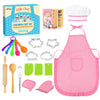 Kids Apron Kitchen Toys 20Pcs: Educational Toys Cooking Baking Set with Cookbook, Kids Chef Hat Role Play Dress up Clothes, Idea