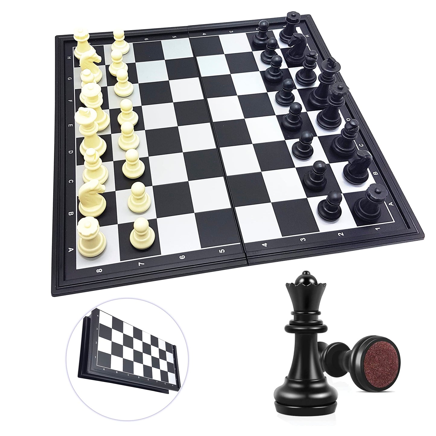 Lexibook Chessman® Classic, Magnetic And Foldable Chess Game, 32 Pieces, Family Board Game, Black/Grey, Cgm320